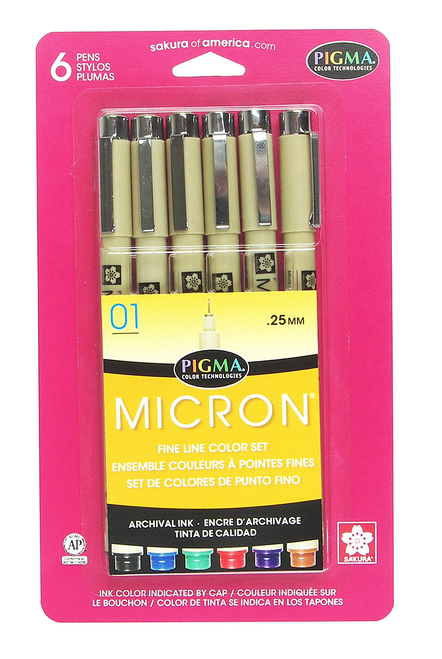 Micron 6 Color Pens Set